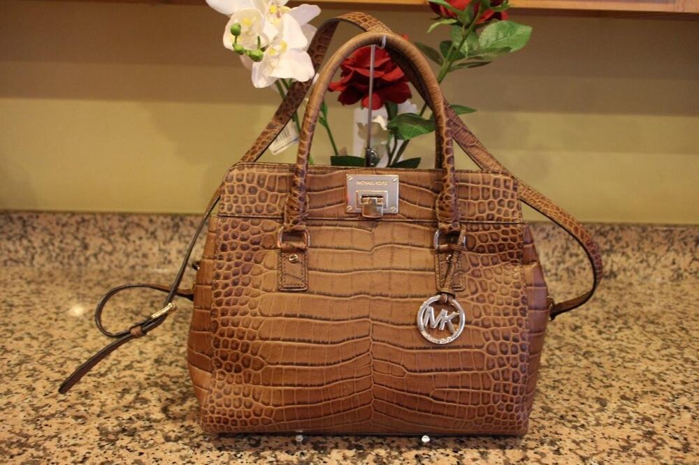 Michael Michael Kors Astrid Large embossed Leather Satchel Bag ($448) (pu200